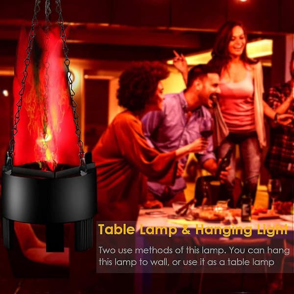 2-pack 3D LED-eldstad nattlampa, simulerad flamma, ABS, för Halloween, jul, bar och fest