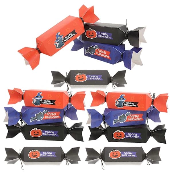 2025 12 pcs Adorable Halloween Cookie Boxes Candy Boxes Cartoon Candy Packaging Boxes