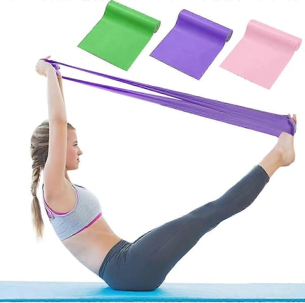 Modstandsbånd - 3-pak elastiske fitnessbånd til yoga, modstandstræning