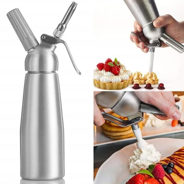Professionel flødeskummer - 0,5L - 3 dyser i rustfrit stål - Kompatibel med aluminium