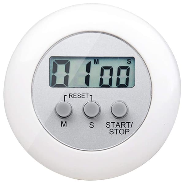 Digital køkkentimer med LCD-display og magnet hvid white