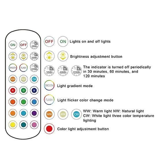 USB Rechargeable Lamp with Remote Control Timer Dimmable Easy to Install Battery Powered E27 Bulb RGB Lamp