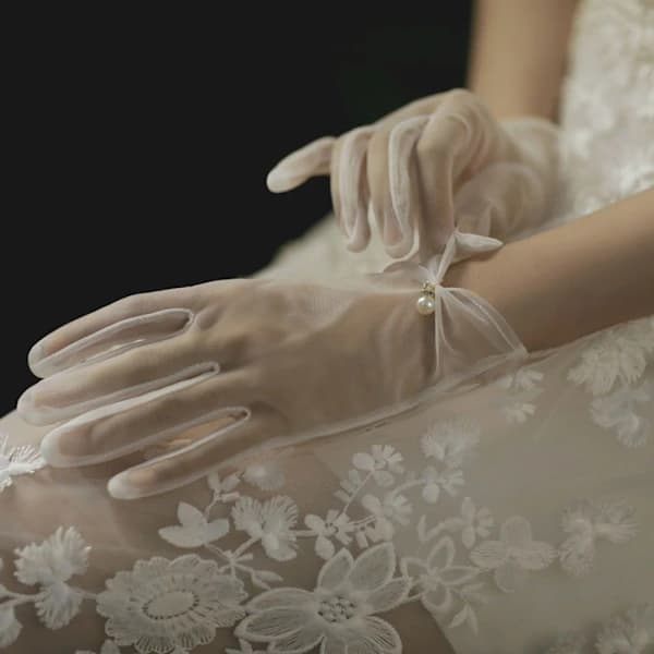 1 Pair Lace Gloves Wedding Bridal Gloves 3 3