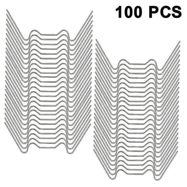 100 stk. Rustfri Glasbeslag, W-Type Drivhusclips, Til Drivhus