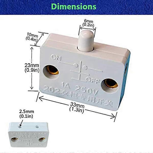4 Pieces Cabinet Door Lamp Switch Suitable for 12V 24V 110V White
