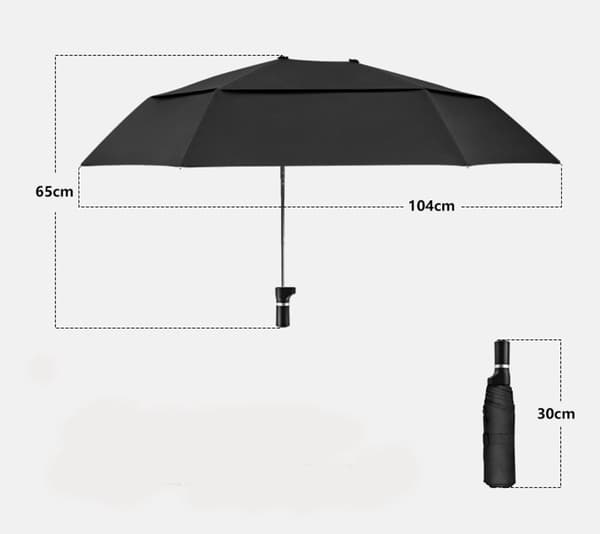 Bike Umbrella with Universal Mount, Foldable Double-Layer Windproof Sunshade, for Bicycles, Wheelchairs, and Strollers, Black 106 cm