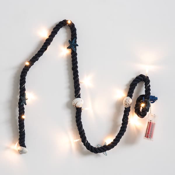 LED Christmas Tree Light String Sea Breeze Shells Cotton Rope Decoration Lantern Bedroom Dining Room Light Beige