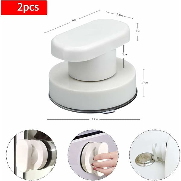 2-pack Suction Cup Door Handles, Foldable Suction Cup Handles