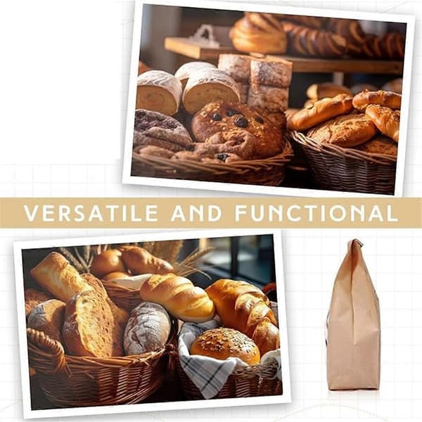 Storage Bag for Baked Bread, Paper Bag for Bread, Bread Packaging Bag with Transparent Front Window