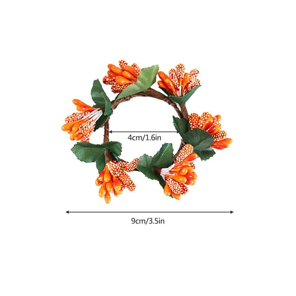 Sæt med 6 skumdekorerede lysringe, 4 cm indvendig diameter & 9 cm udvendig diameter, CJY