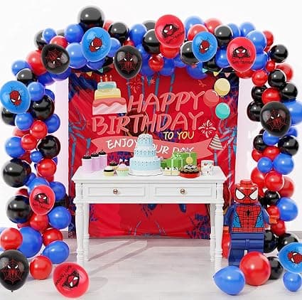 12-pakning Spider Superhelt bursdagsballonger, lateks, luft eller helium