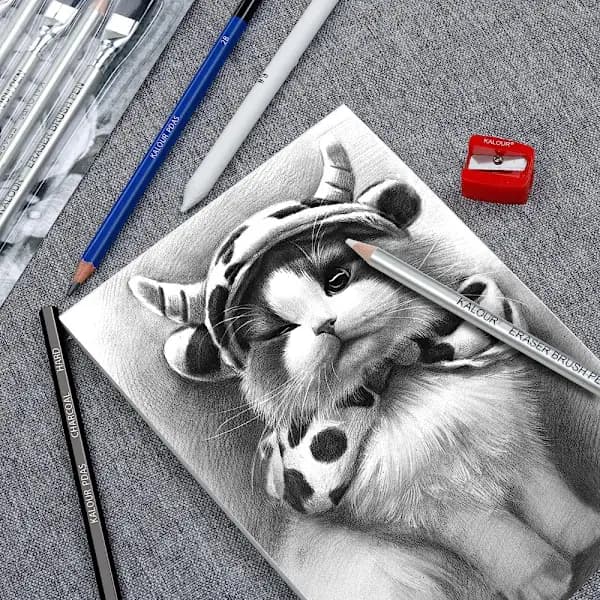Detailed Eraser Pen Professional Sketch Pencil Add Highlights