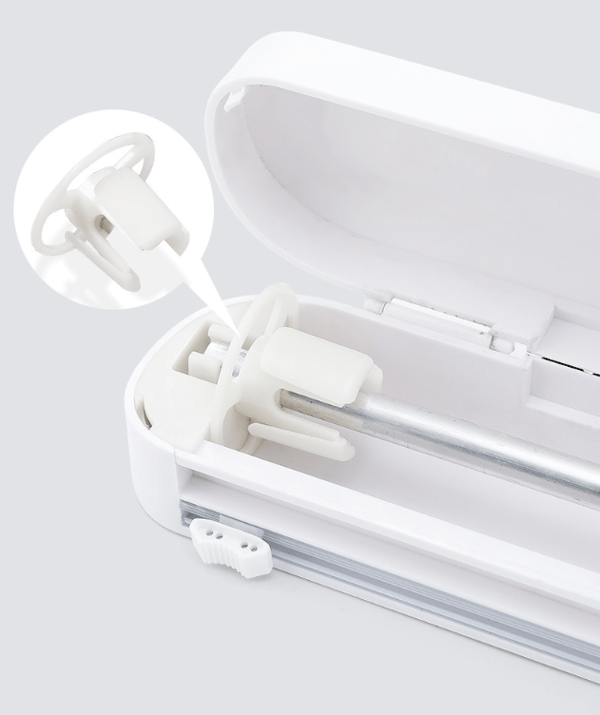 Plastfoliedispenser, plastfoliekutter med én rull plastfolie