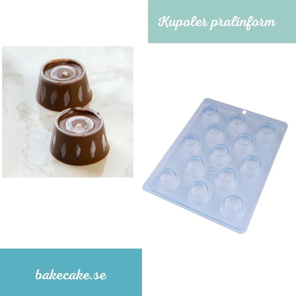 Pralineform Kuppel Chokoladeform 18 stk. - BWB 9353 Transparent transparent