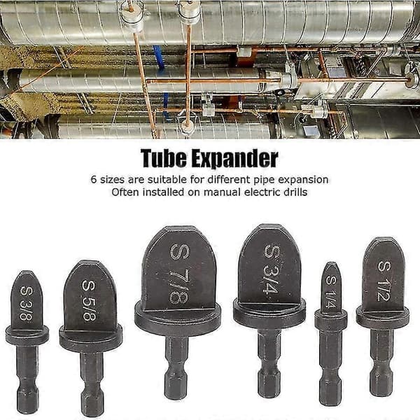 6-pack Pipe Expander, Bearing Steel, Hexagonal Handle, Air Conditioning Copper Pipe Tool Kit, Multifunctional Tornado Tool for Copper Pipes, New