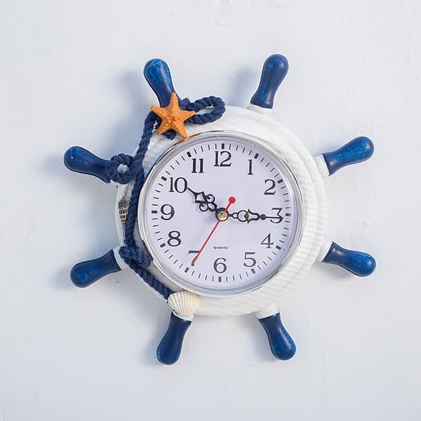 Mediterranean Style Clock with Nautical and Beach Themes