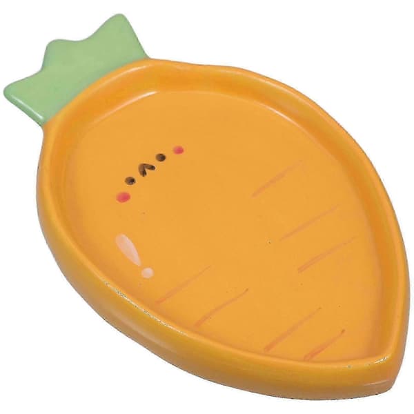 Fruit Plate Ceramic Dessert Tray for Kitchen Use Orange Carrot Shaped Plate[DB]