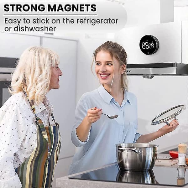 Kjøkkentimer, Digital Timer LCD-skjerm, Minutteller med Magnet, Roterende Nedtelling