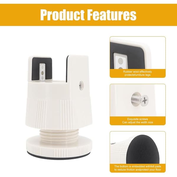 Set of 4 adjustable bed risers 6-8 cm with screw clamp