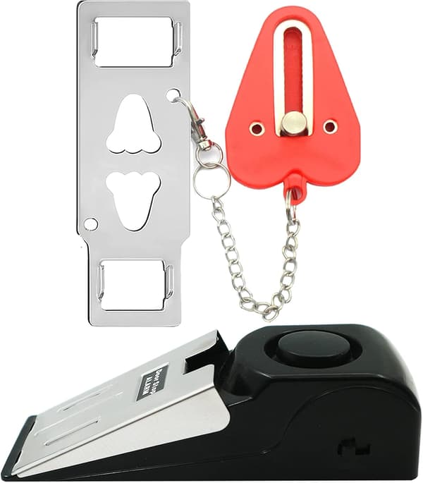 Upgraded Portable Door Lock and Door Stop Alarm, Double Protection Security Kit