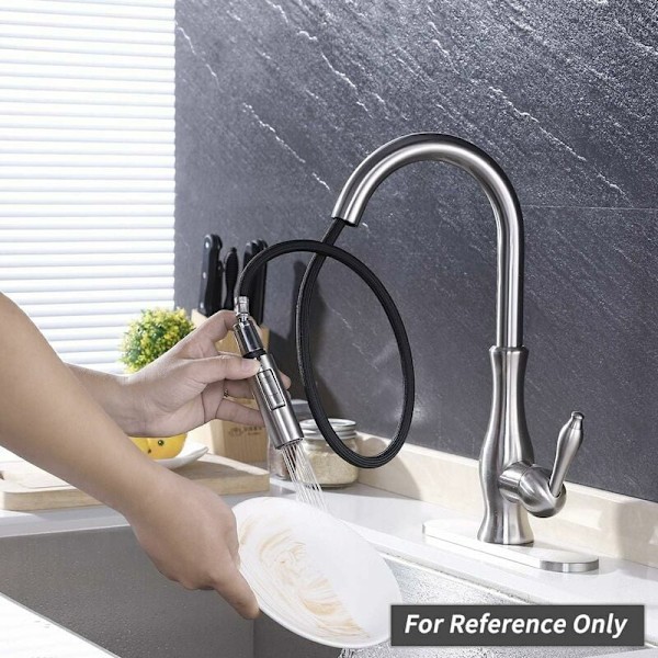 SUS304 Køkkenarmaturdyse i rustfrit stål - Universal G1/2 udtræksmixerhoved - Børstet finish - Model PFS200-BS.{f2}