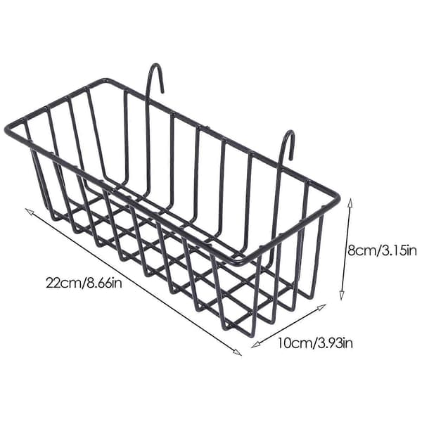 4-pack Wall Grid Panel Hanging Wire Basket, Grid Wall Storage Basket, Wall Mounted Baskets Display Shelves