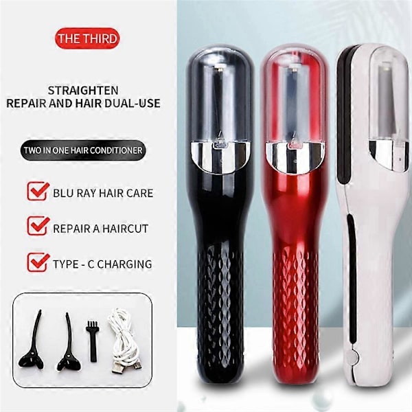 Hår Split Ends Trimmer Remover Beskadiget Hår Reparation Hårpleje Sort