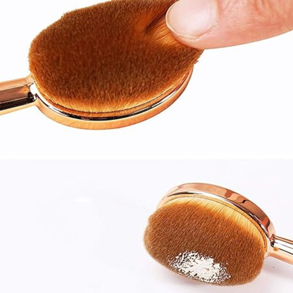 2 makeupbørster foundationbørster (rosaguld)