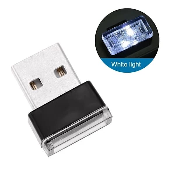 Bilinteriørbelysning USB LED HVIT hvit