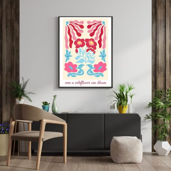 Blomsterplakat 50x70 cm – Blomsterplakat | Botanisk Vægkunst