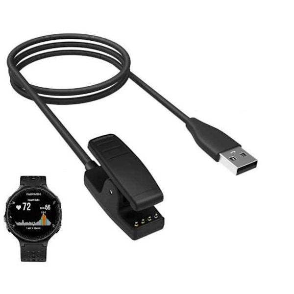 Lader for Garmin Forerunner 235/735XT/630/645/230/Vivomove Black Svart