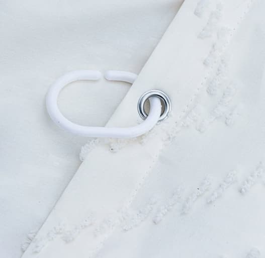 Waterproof Shower Curtain 180x180 cm Bohemian 3D Tassel Edge White Polyester