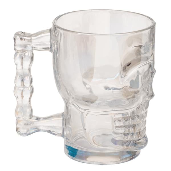 1/2/4-pack Beer Glass / Glass - Skull - Choose quantity! Transparent