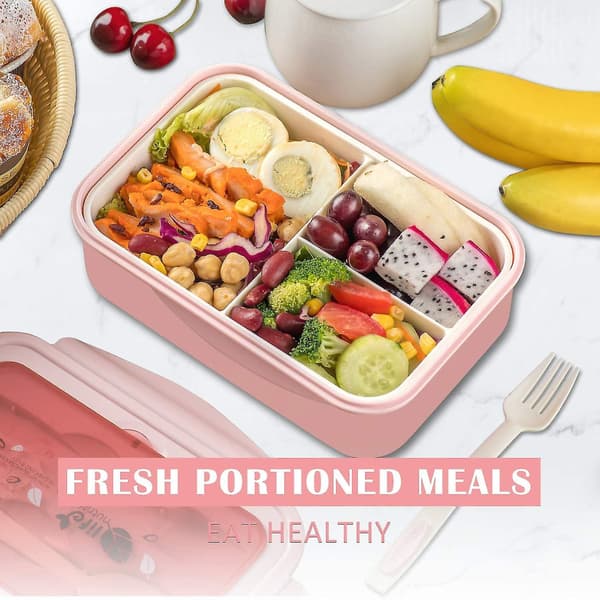 Bento-bokse til voksne - 1400 ml Bento-madkasse til børn - 9 (pink)