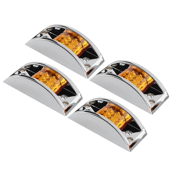 Amber LED Side Marker Light - 4-pack, Clear Signal Lamp for Car Replacement
