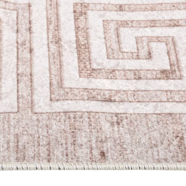 vidaXL Tæppe vaskbart 80x300 cm beige Beige beige