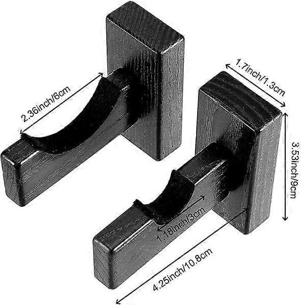 4-pak Baseballbat Displayholder, Massivt Træ Rack Beslag Baseballbat