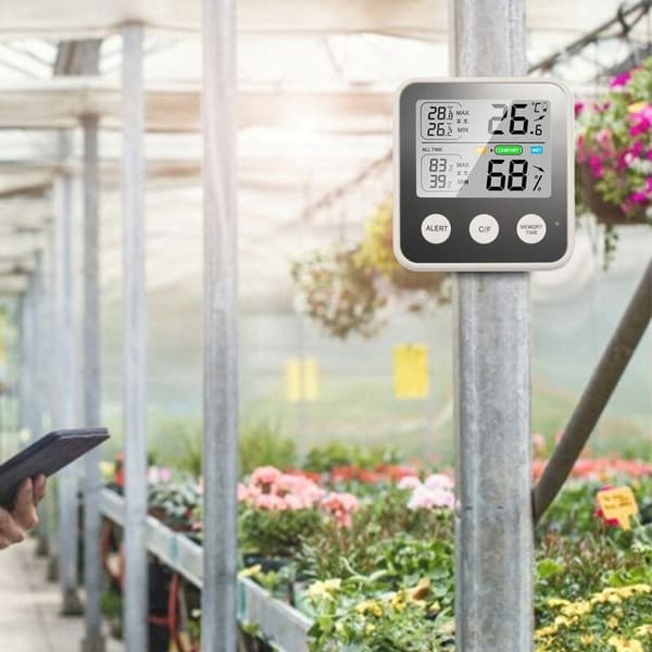 Digitalt indendørs termometer hygrometer indendørs elektronisk temperatursensor temperaturmåleinstrument (sort)