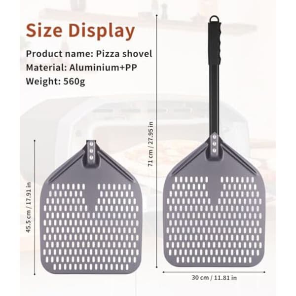Pizzaspade 71 x 30 cm Rustfrit stål Hårdanodiseret aluminium