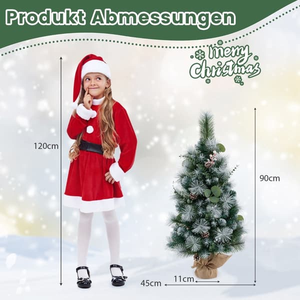 90 cm forhåndsbelyst kunstig juletre med timer