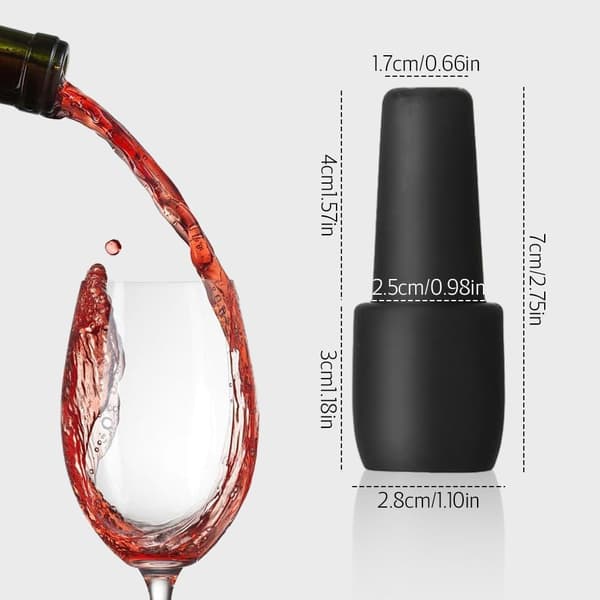 Wine Bottle Stoppers, 4 Pieces, Silicone, Red, Black, Grey and Brown, Reusable (4 Items)