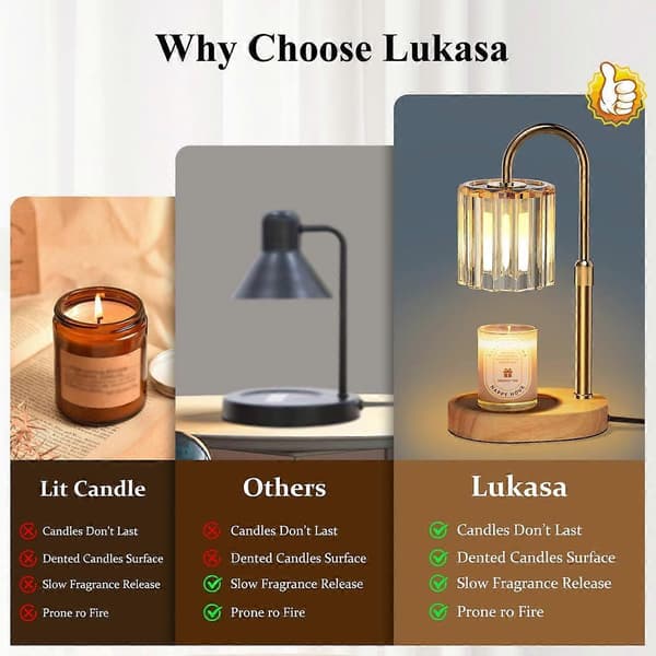 Lukasa Lysvarmerlampe med Timerdæmper, Justerbar Højde, Gylden Gyllene