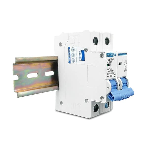 TOMZN 2P DC 1000V Solar Mini Afbryder DC MCB Afbryder til PV-system, 63A