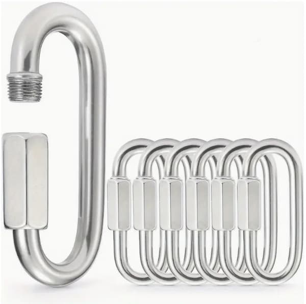 6 stk. Karabinkroker 5,7 cm Rustfritt Stål Nøkkelringkrok for Camping Reiser Utendørsaktiviteter