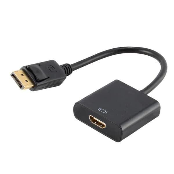 DisplayPort til HDMI-adapter, 20-bens han - hun, sort