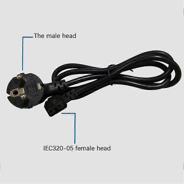 EU-plugg 2-pin-4,8 mm til C5 90 graders/vinkel kløverblad strømkabel ledning PC-skjerm