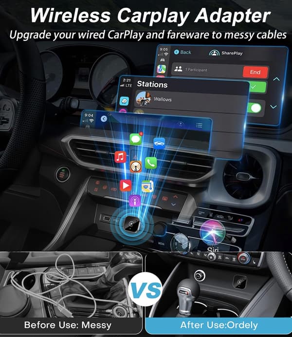 2025 Trådløs CarPlay-adapter og Android Auto-dongle for iOS og Android-FX-