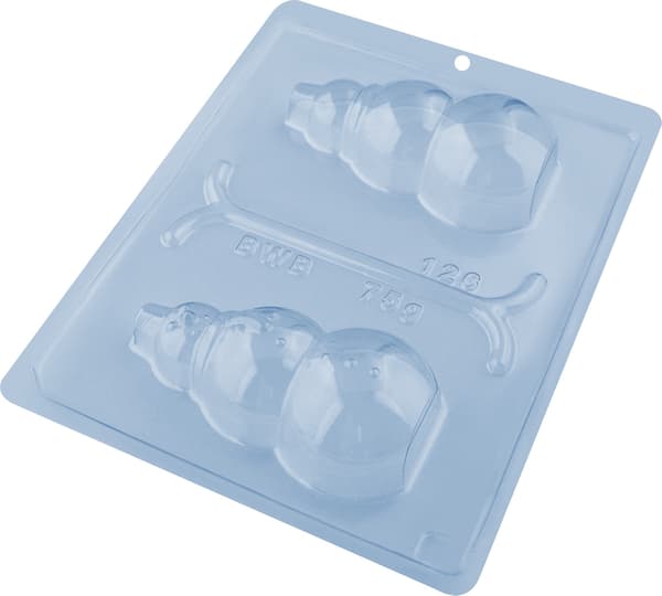 Pralineform Jul Snemand Chokoladeform - BWB 126 - 3-delt form Transparent transparent
