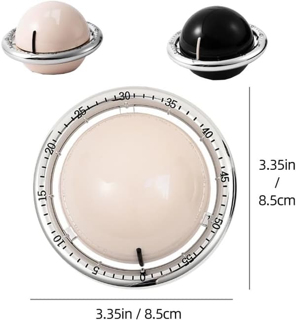 2-pack Mekanisk Kökstimer 0-60 min 304 Rostfritt Stål Magnetisk