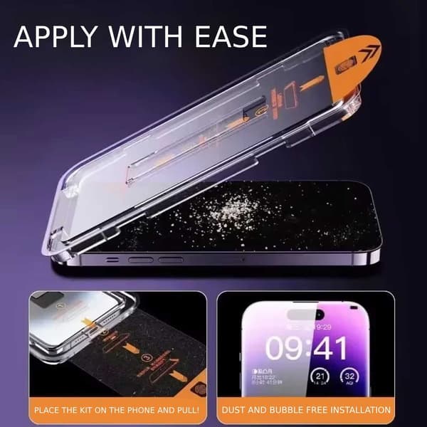 Easy Install Compatible with iPhone 15 Plus Privacy Screen Protector HD Tempered Glass transparent transparent